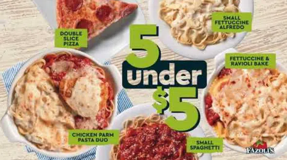 Fazoli's $5 Menu fazoli's $5 menu
